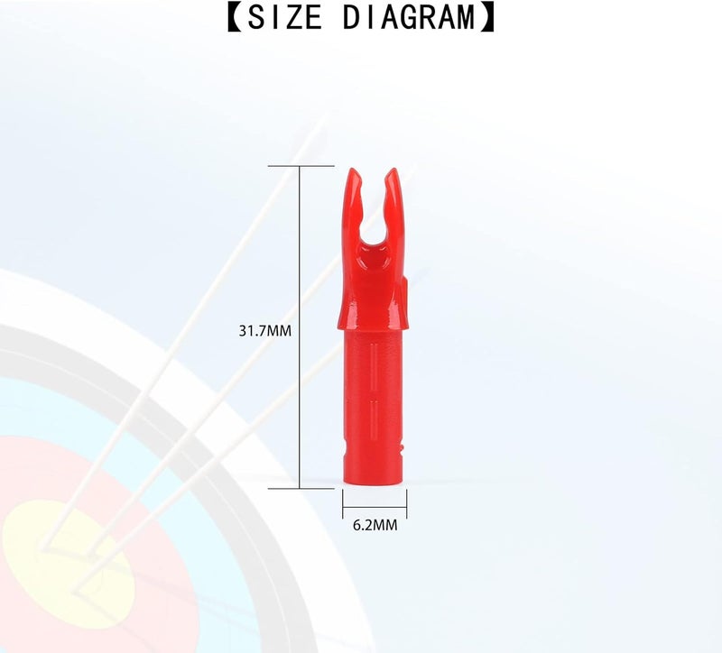 Yls 30Pcs Archery Arrow Nocks 0.246 inch Inside Diameter Inserts 6.20mm Carbon Arrows Nock for Archery Standard Size DIY Arrows Hunting Shooting - Image 2